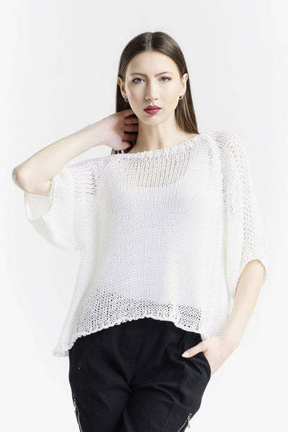 Doris Closed Knit Ballet Sleeve Closed Knit Sweater (BQ906CK) - 606River