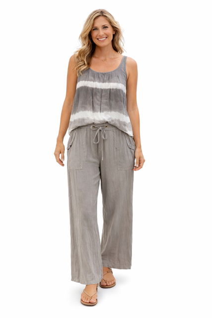 Linen Cotton Pintuck Tank Top - 606River