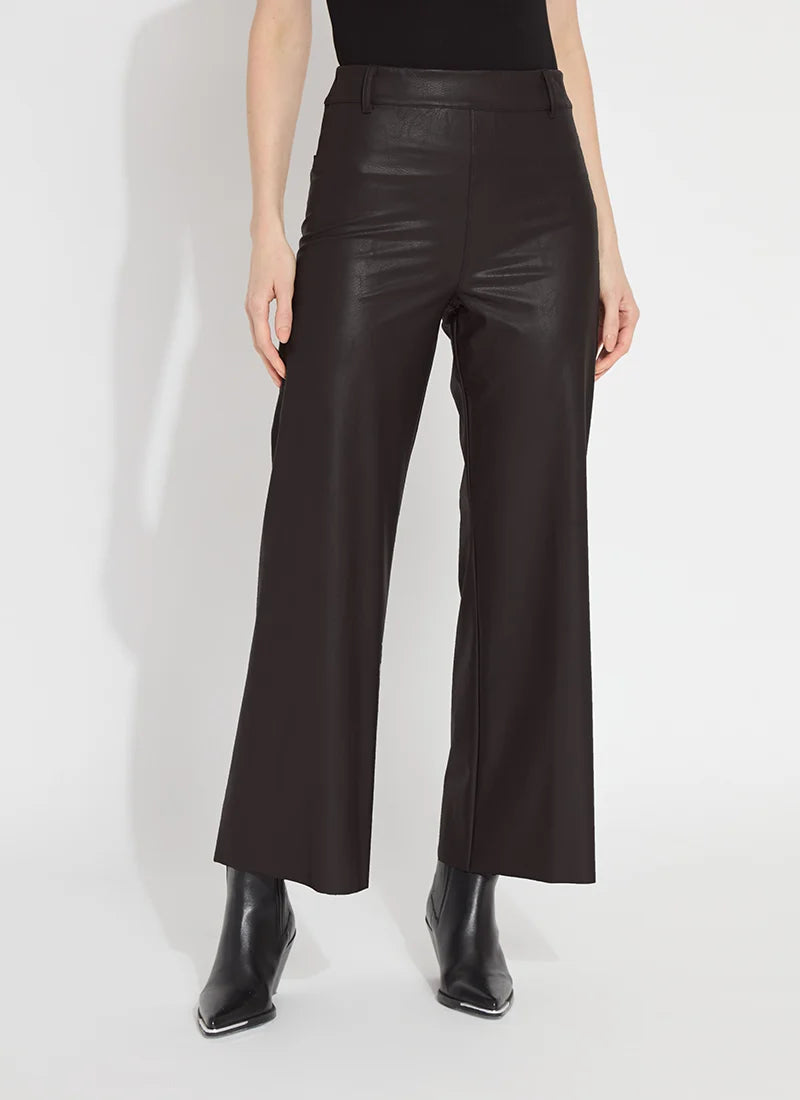 High Waist Vegan Leather Wide Leg Pant - 606River