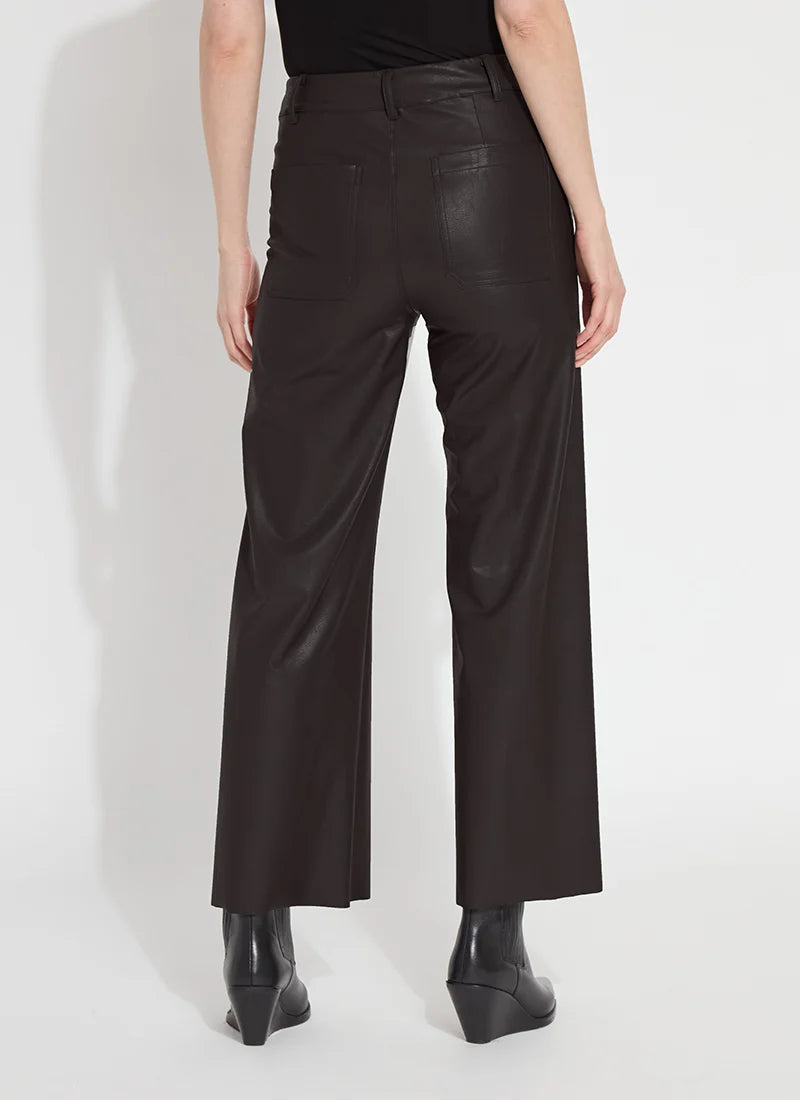High Waist Vegan Leather Wide Leg Pant - 606River