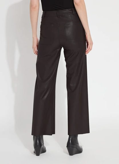 High Waist Vegan Leather Wide Leg Pant - 606River