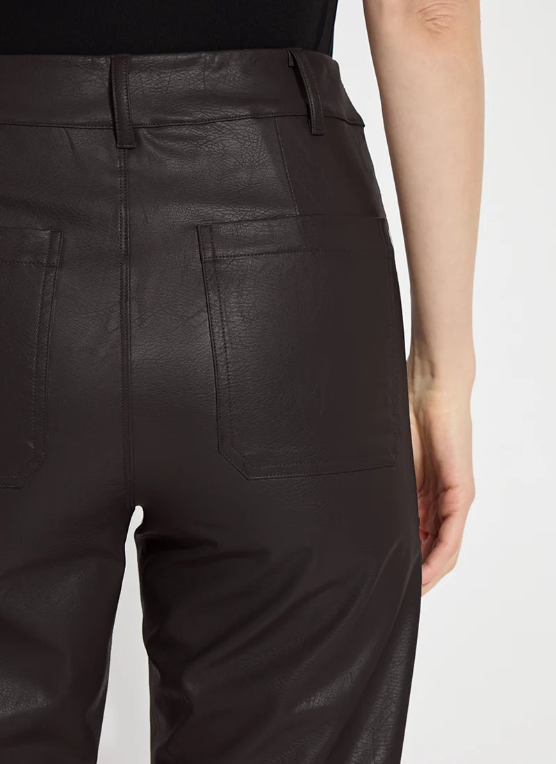 High Waist Vegan Leather Wide Leg Pant - 606River