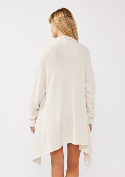 Fringe Cowl Neck Cardigan