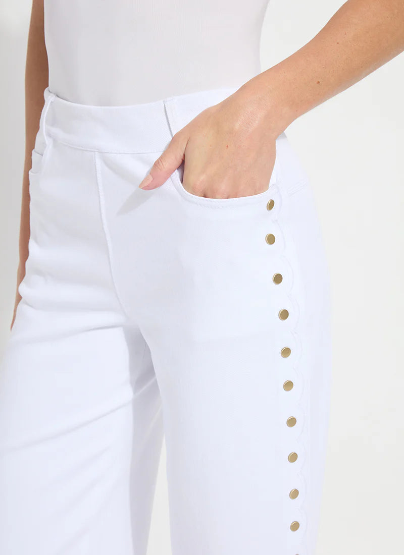 Lysse White Crop Scallop Edge Jean - 606River