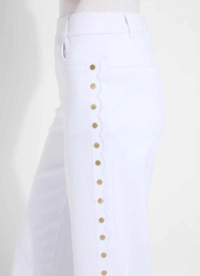 Lysse White Crop Scallop Edge Jean - 606River