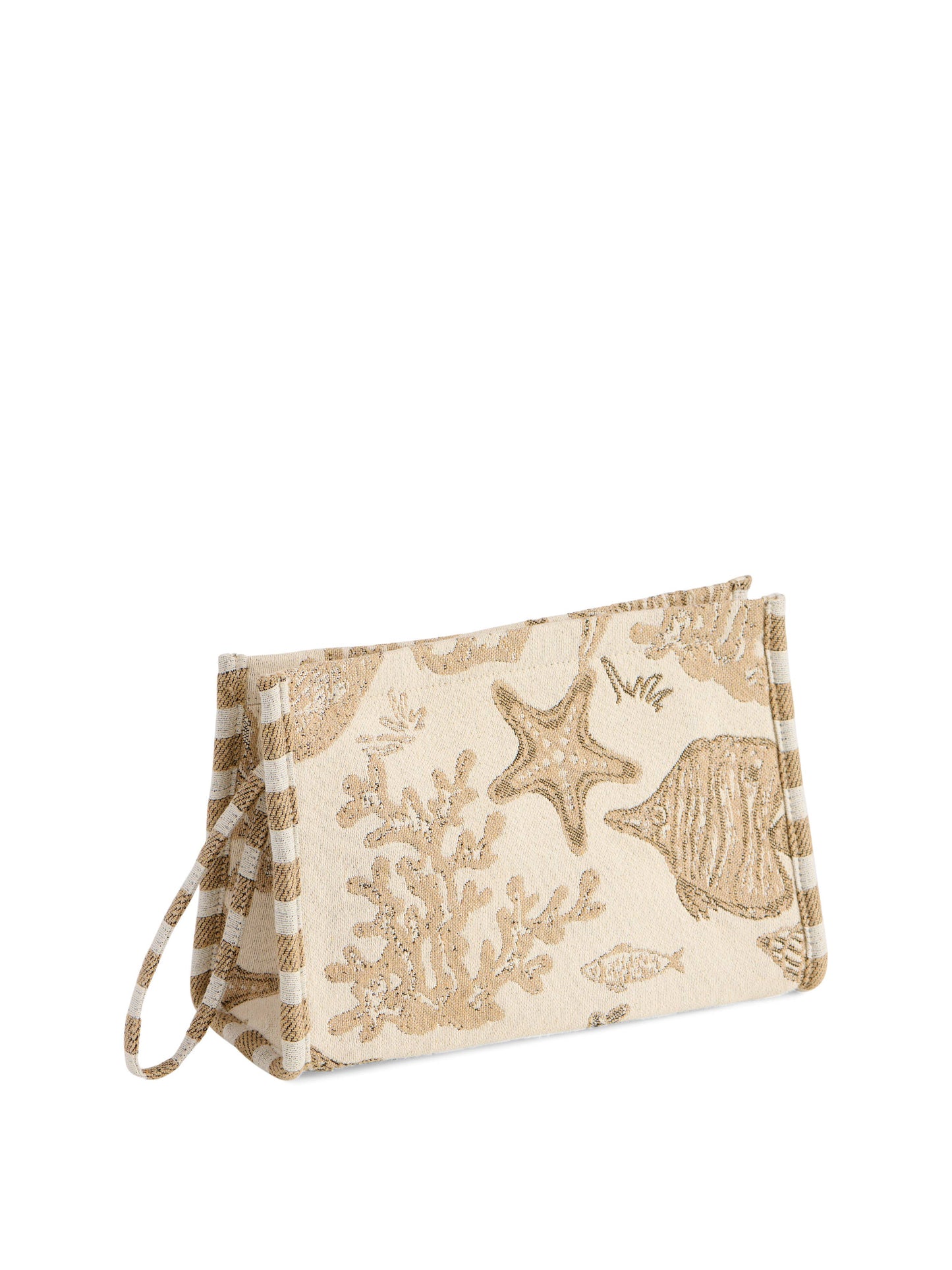 COASTAL JACQUARD WRISTLET POUCH,BEIGE - 606River