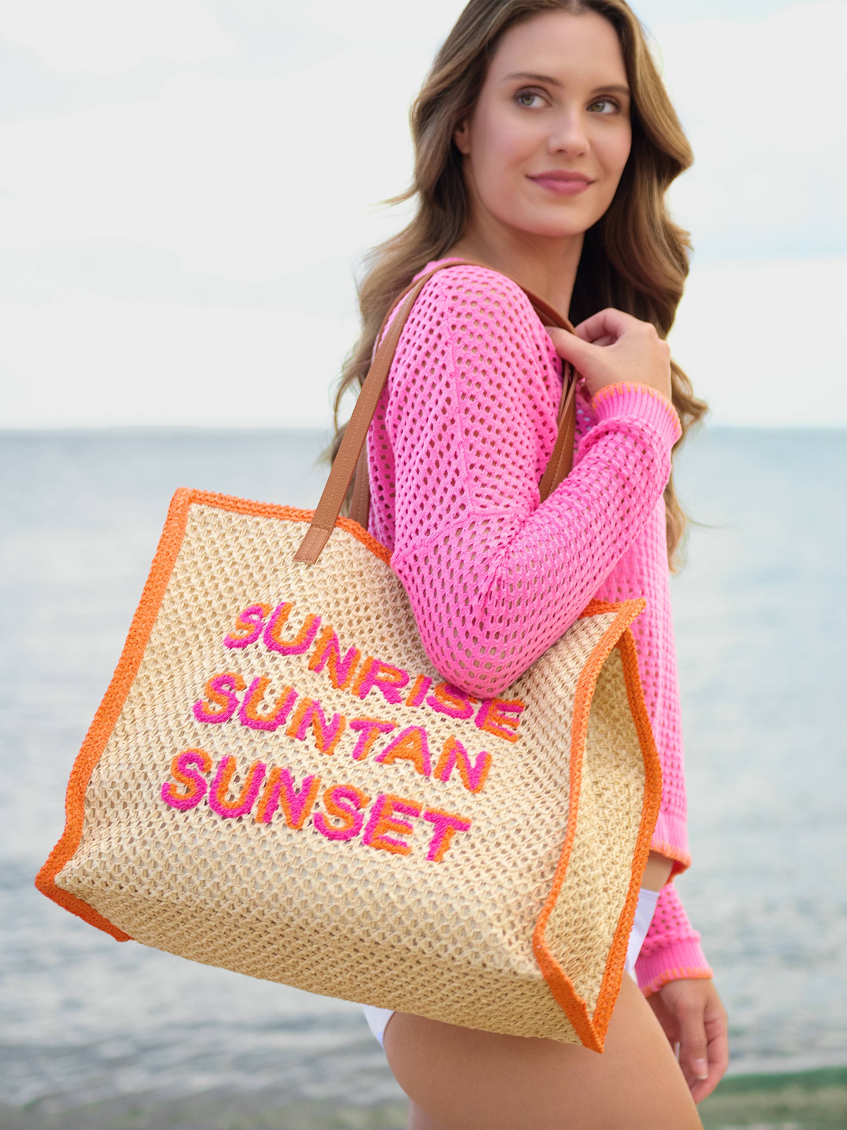 SUNRISE SUNTAN SUNSET TOTE NATURAL BAG – 606River