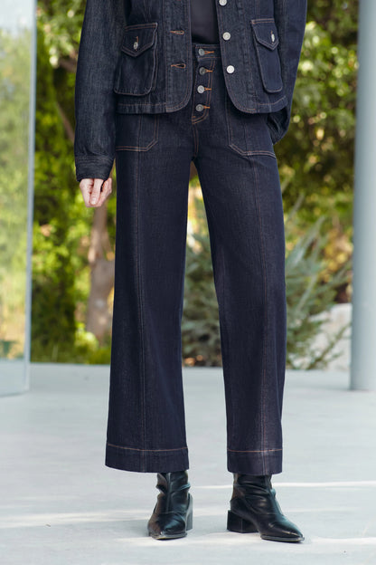 High Rise Dark Denim Jean By Bayeas - 606River