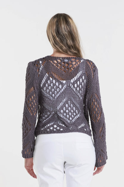 Kandra Open Knit Tie Front Bolero (CLS303) - 606River