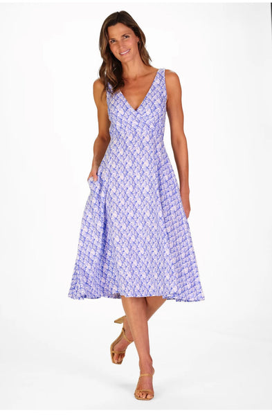 Flattering V-Neckline Summer Susan Dress By Duffield Lane
