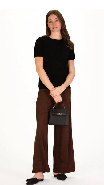Brook Black Suede Top