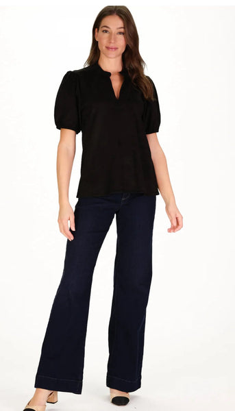 Brook Black Suede Top