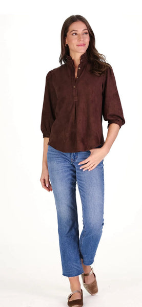 Brown Ultra Suede Mekenzie Top
