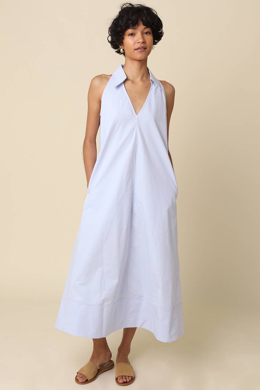 Clara Collared A-Line Maxi Dress - 606River