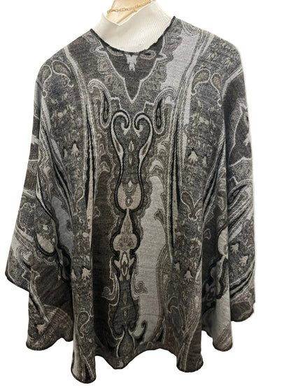 One Size Rapti Cashmere Feel Buckle Shawl Cape