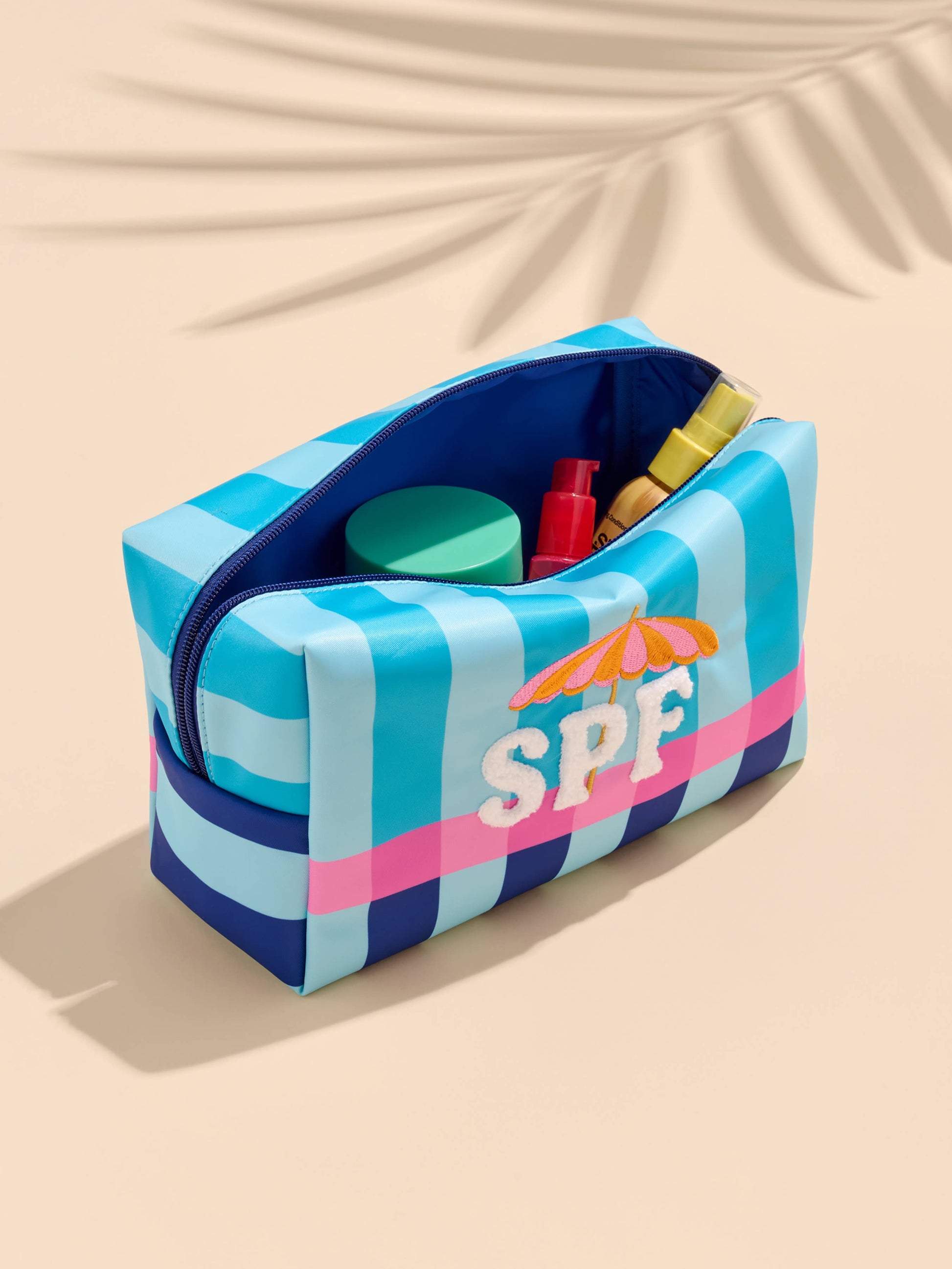 "SPF" LARGE ZIP POUCH,TURQUOISE - 606River