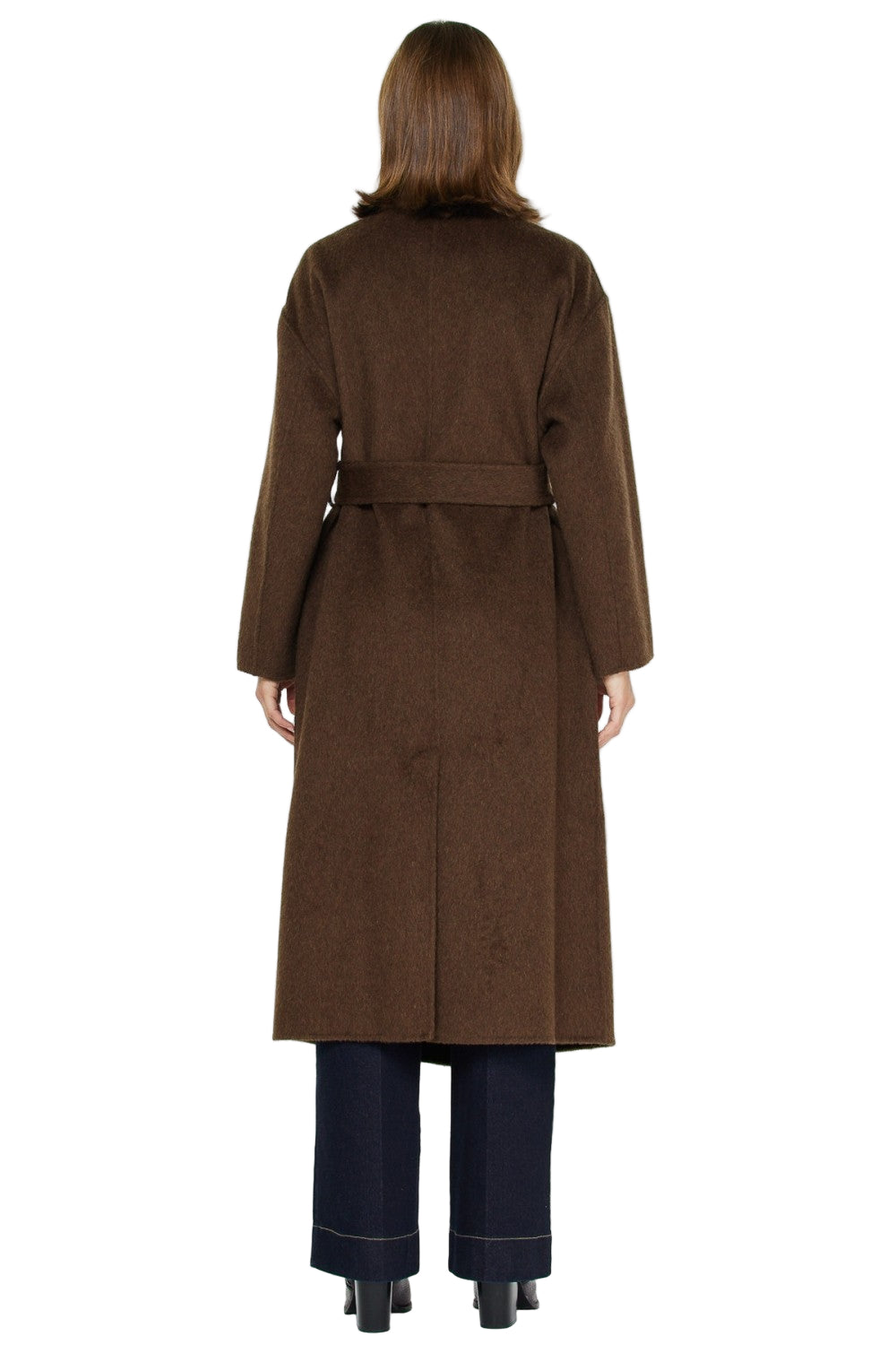 Brown Luxury Wool Wrap Belt Coat - 606River