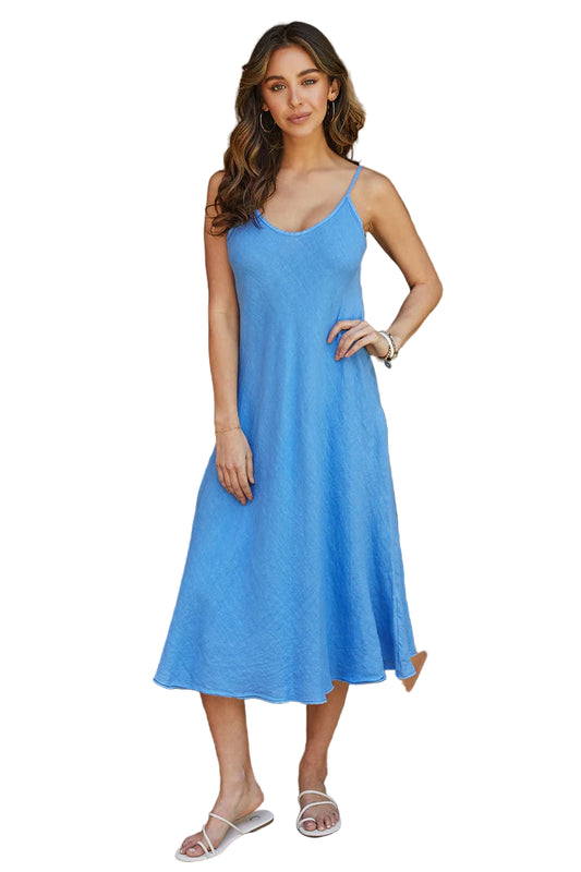 Italian Linen Maxi Slip Dress - 606River