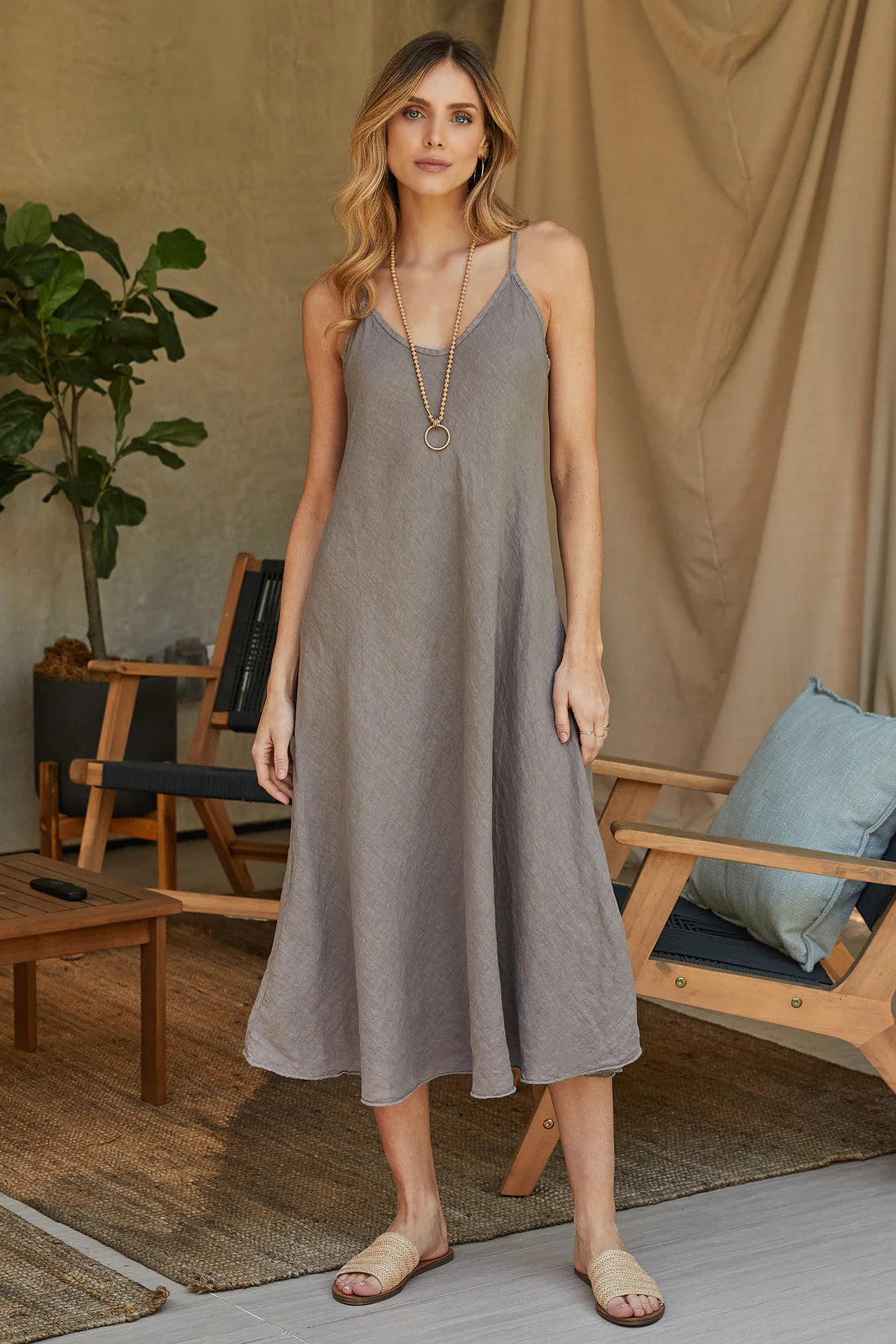 Italian Linen Maxi Slip Dress - 606River