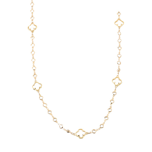 Crystal White Clover Leaf 36" Necklace - 606River