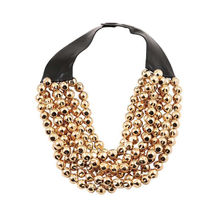 Gold Statment Multi Bead Necklace - 606River