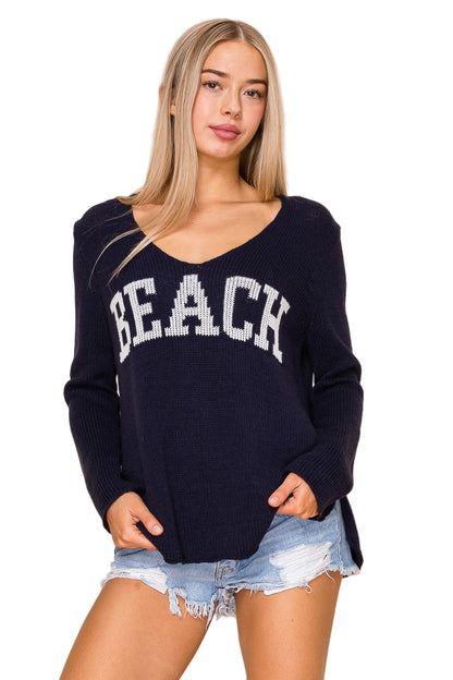 Light Weight Cotton V-Neck Beach Sweater - 606River