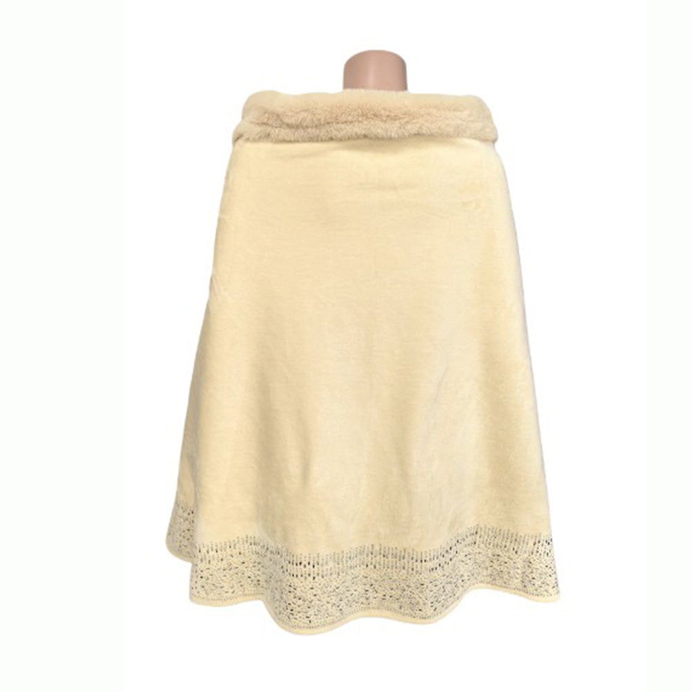 Faux Fur Ultra Suede Luxury Cape - 606River
