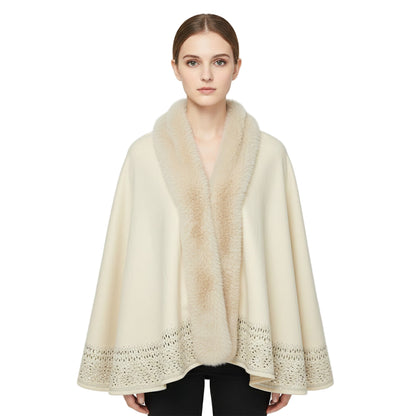Faux Fur Ultra Suede Luxury Cape - 606River