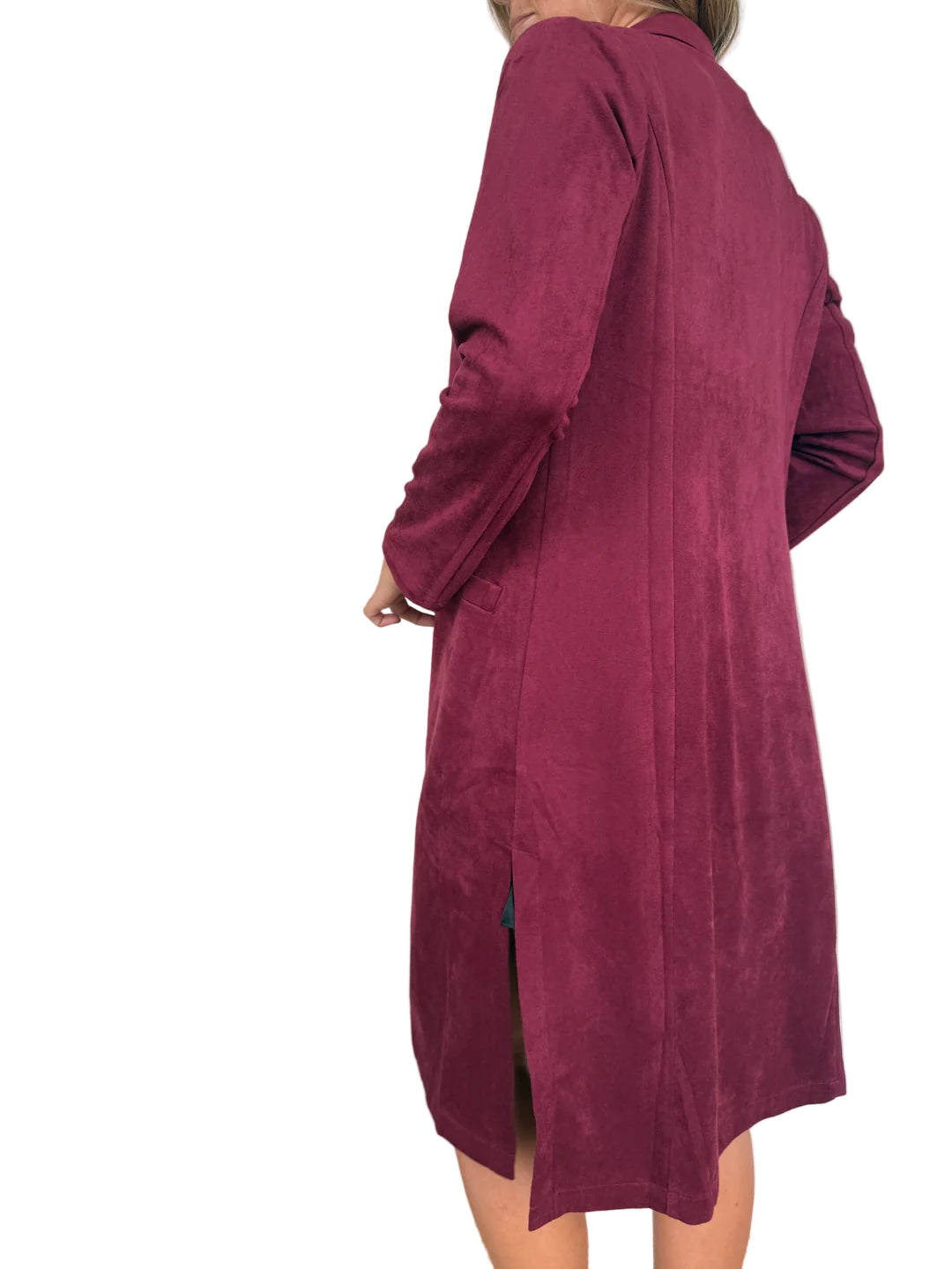Skies Are Blue Burgundy Suede Duster - 606River