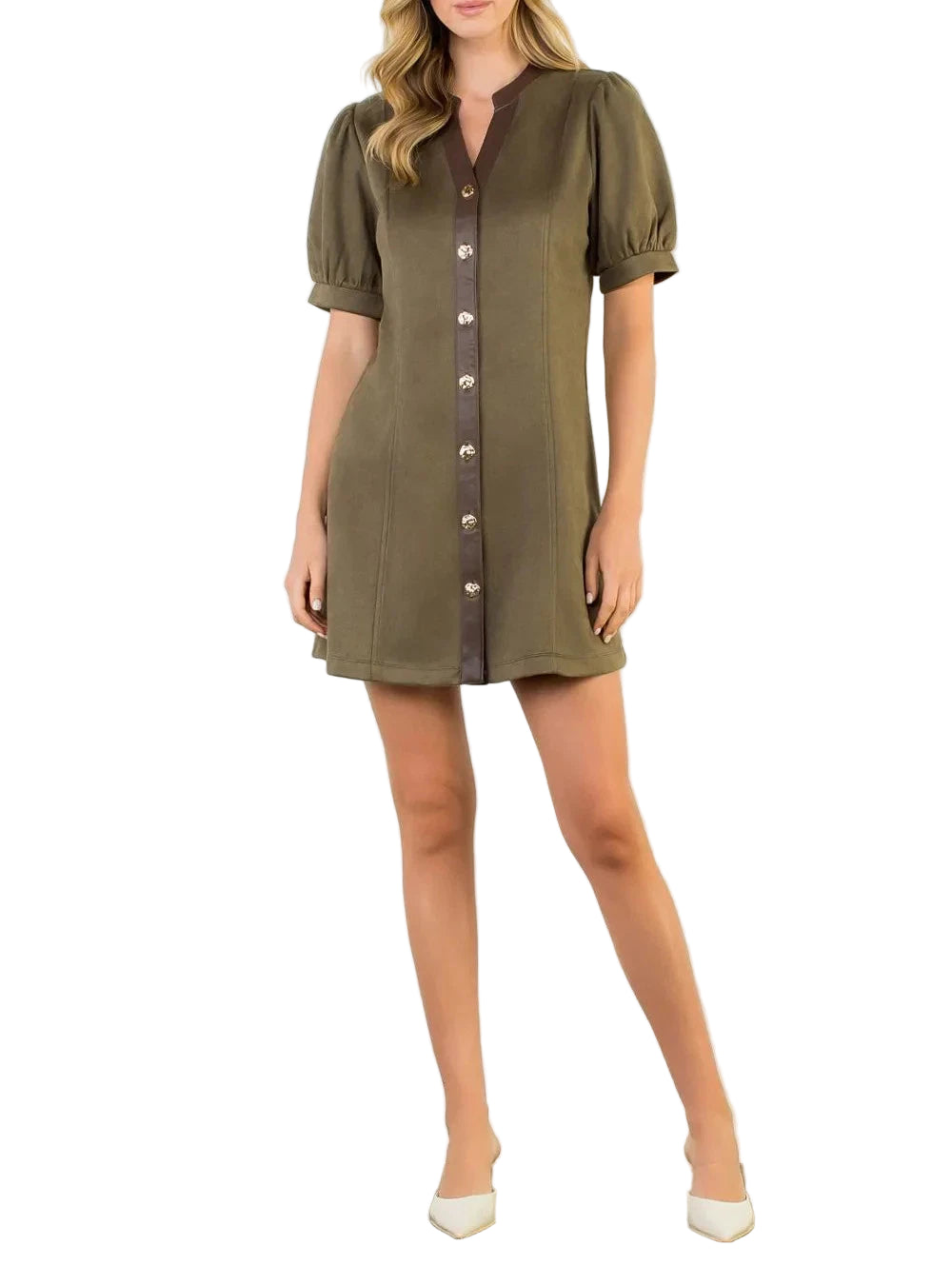 Ultra Suede Puff Sleeve Dress - 606River