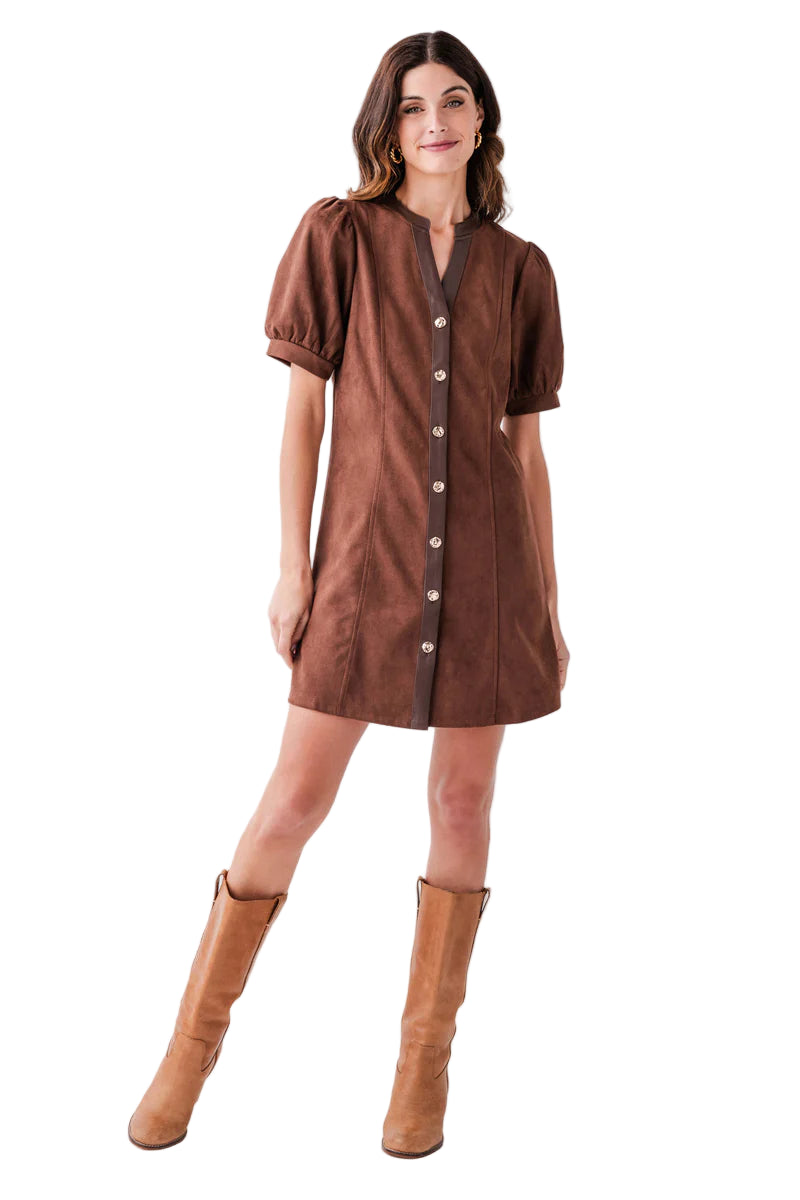 Ultra Suede Puff Sleeve Dress - 606River