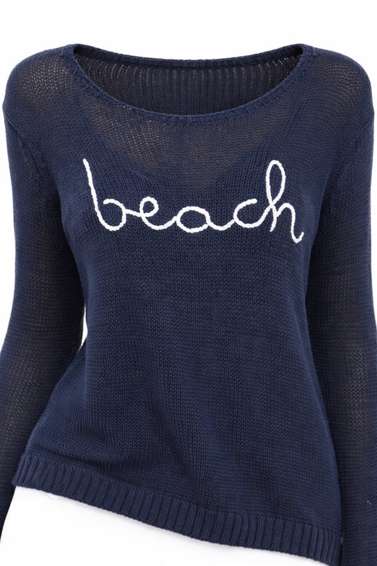 Navy Beach Cotton Sweater - 606River
