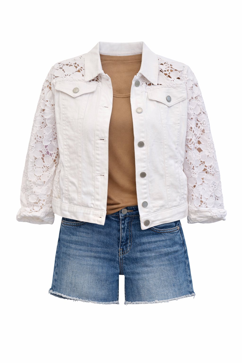 Charle B White Lace Stretch Jacket - 606River