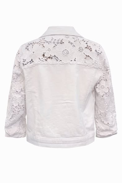 Charle B White Lace Stretch Jacket - 606River