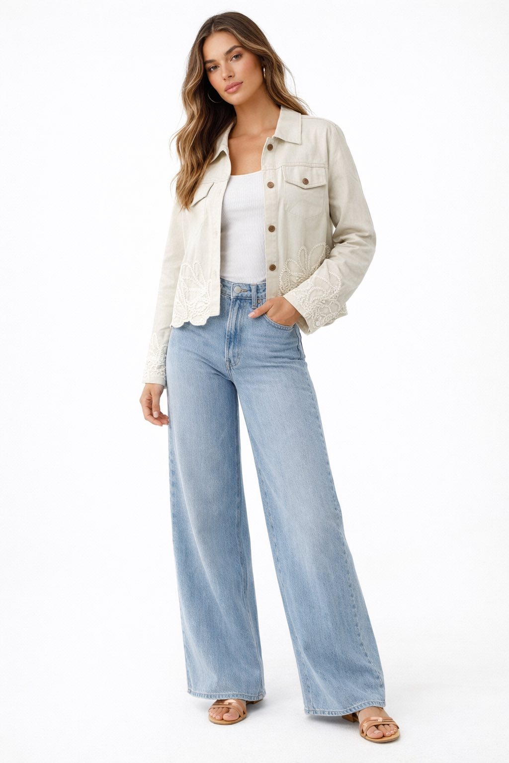 Natural Linen Embroidery Jacket - 606River