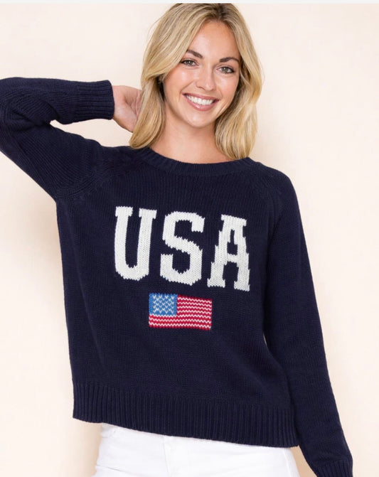 USA Navy Cotton Pull Over Sweater