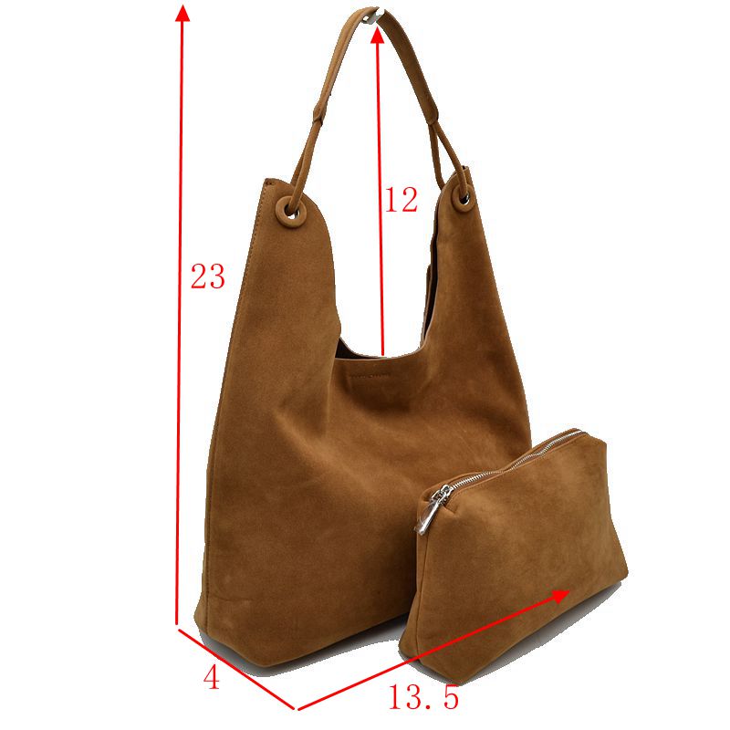 Vegan Suede Hobo Style Handbag