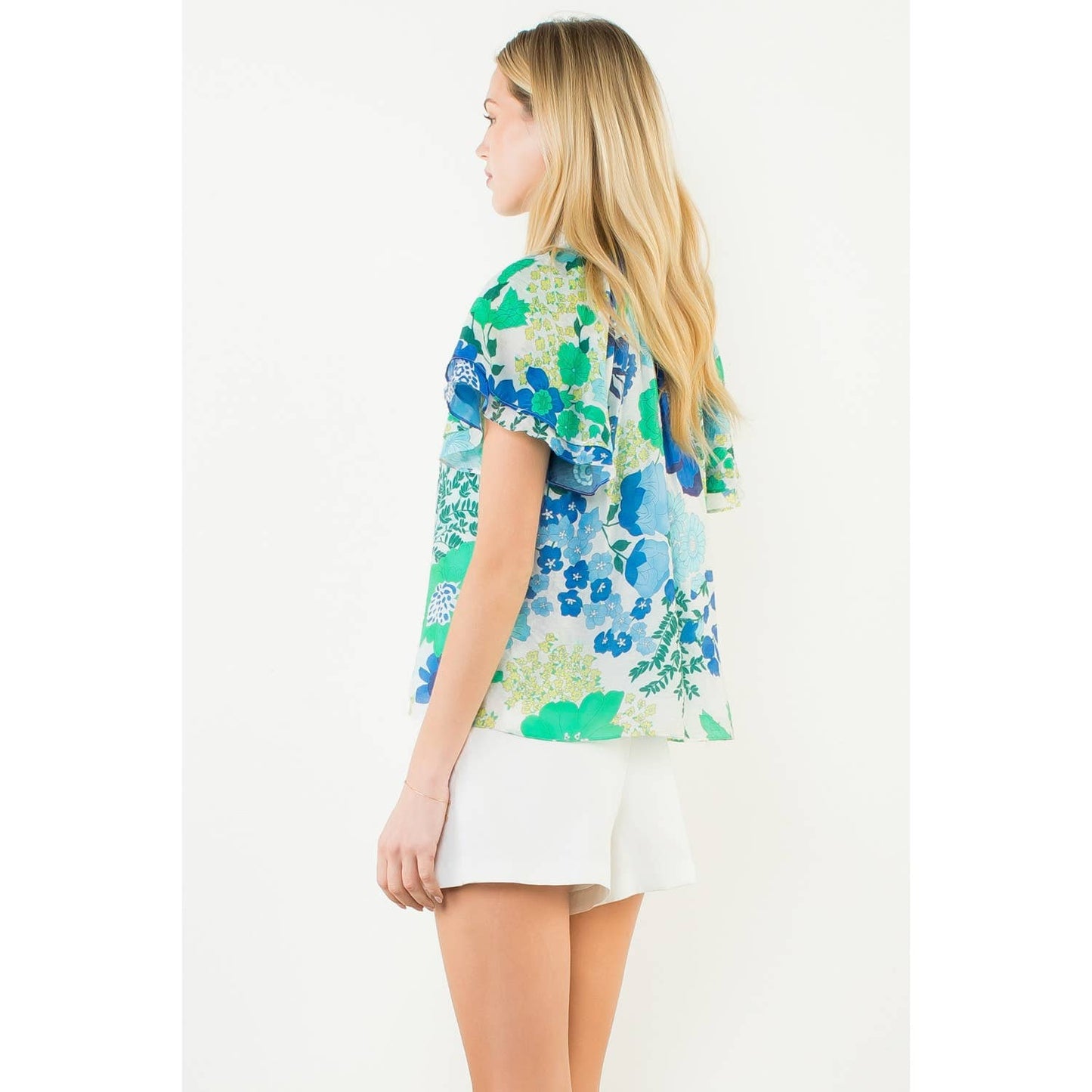 Floral Print Top With Tie Detail - 606River