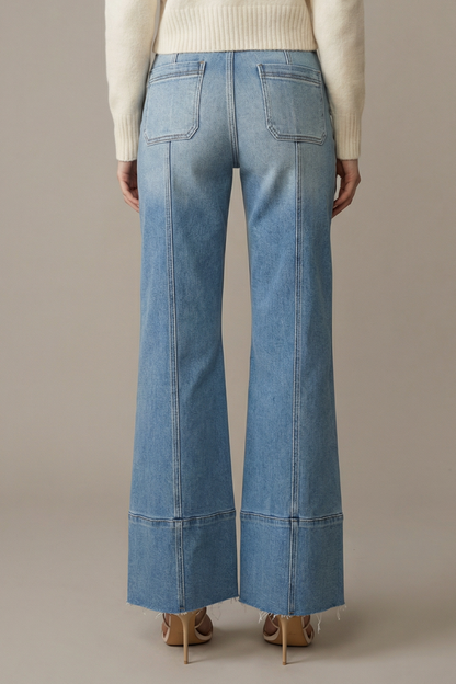 HIGH RISE TUMMY CONTROL PALAZZO JEANS