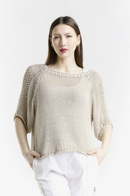 Doris Closed Knit Ballet Sleeve Closed Knit Sweater (BQ906CK) - 606River