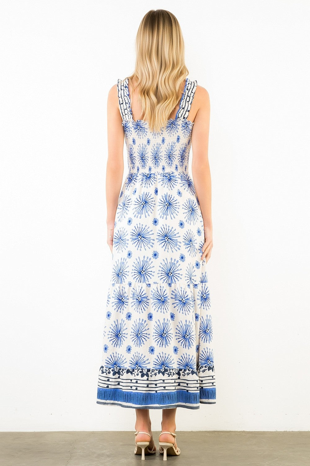 THML Blue White Maxi Dress