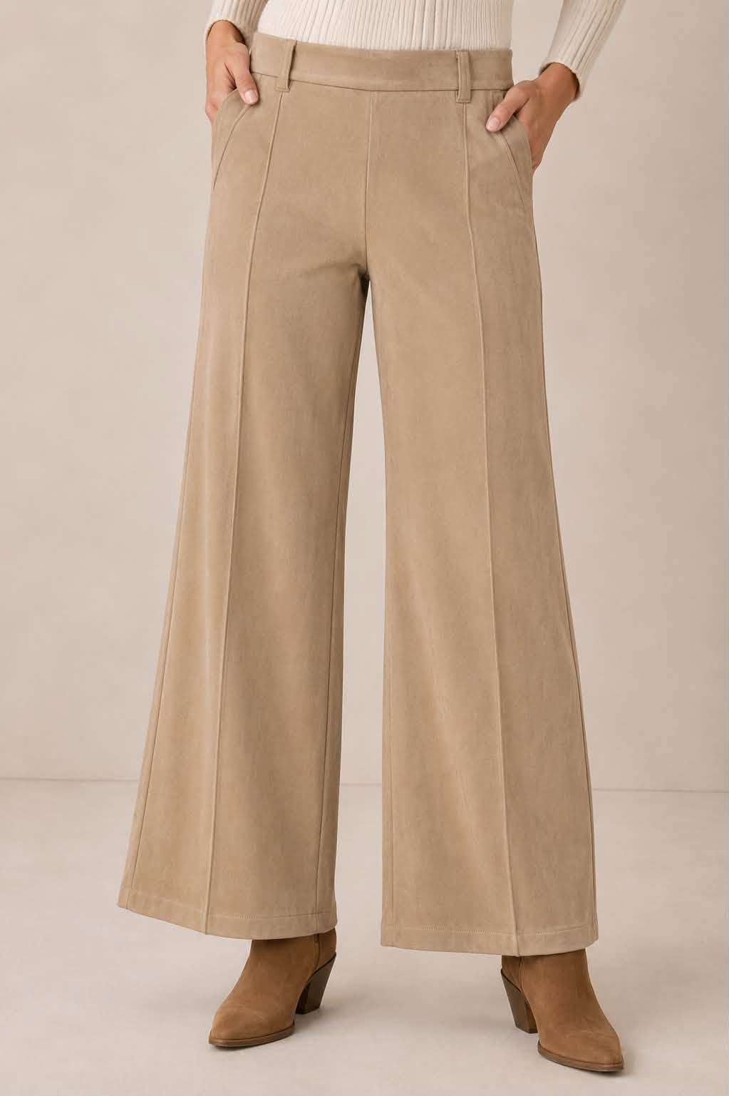 Vionette Beige Suede Pant by Lysse