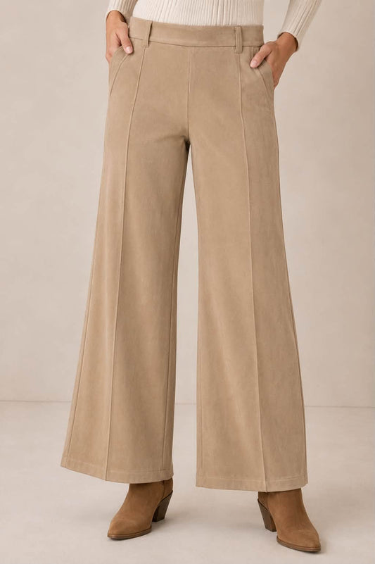 Vionette Beige Suede Pant by Lysse
