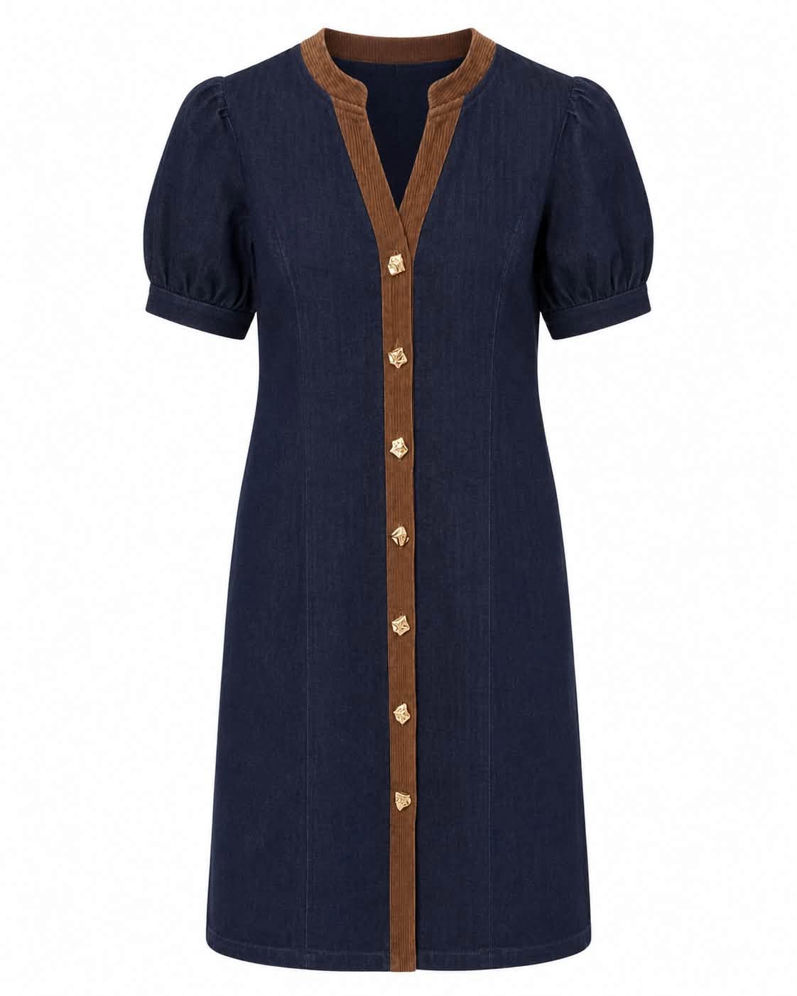 Denim A-Line Corduroy Dress