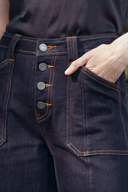 High Rise Dark Denim Jean By Bayeas - 606River
