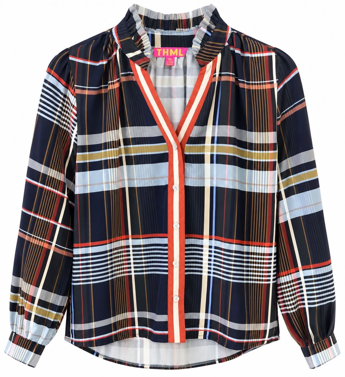 Preppy Plaid Long Sleeve Blouse