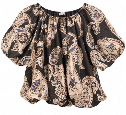 THML Brown Floral Print Blouse