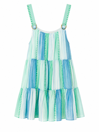 Blue Green Spagetti Strap Dress - 606River