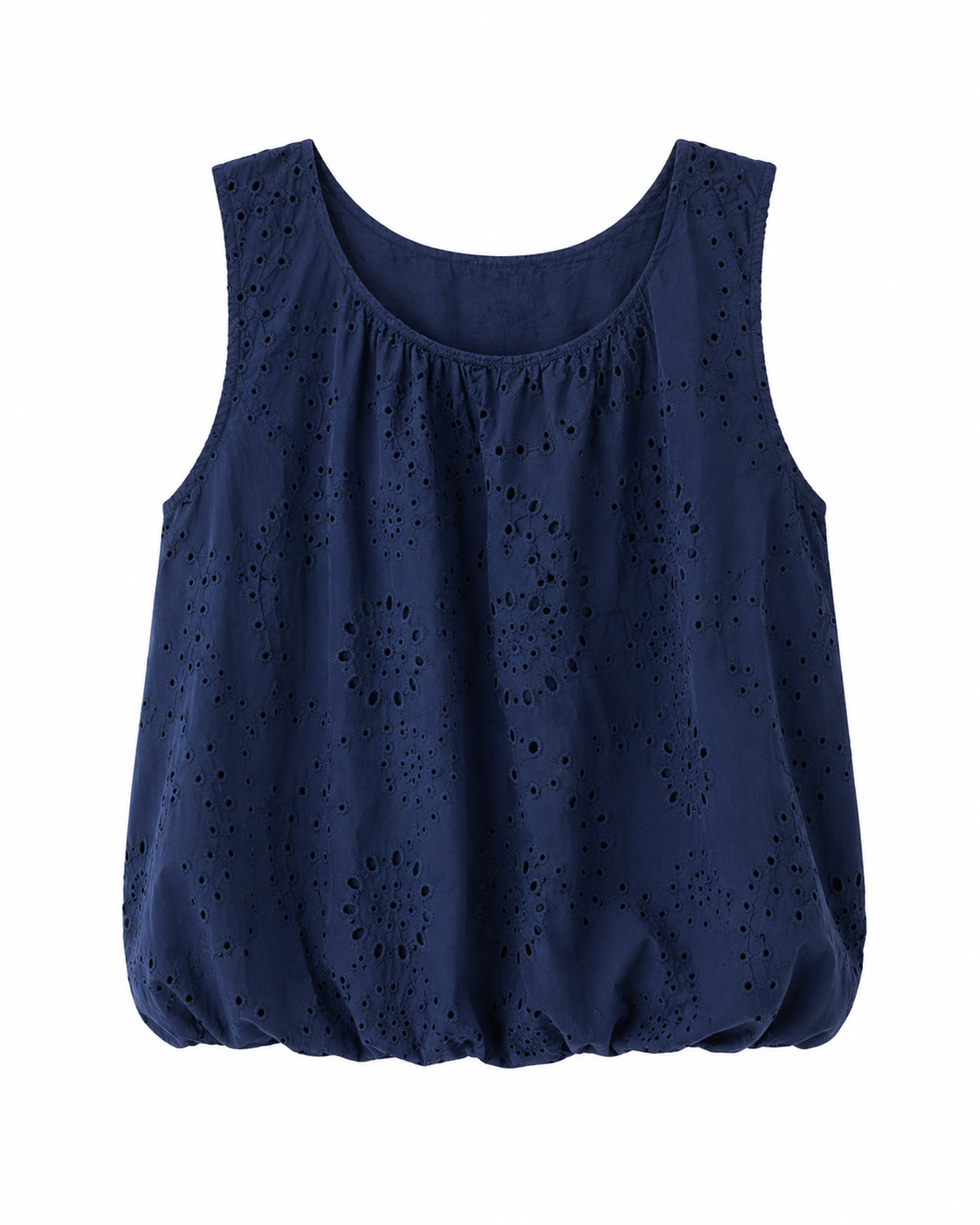 Milio Navy Eyelet Bubble Top