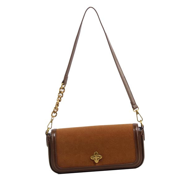 Ultra Suede Shoulder Clutch Bag